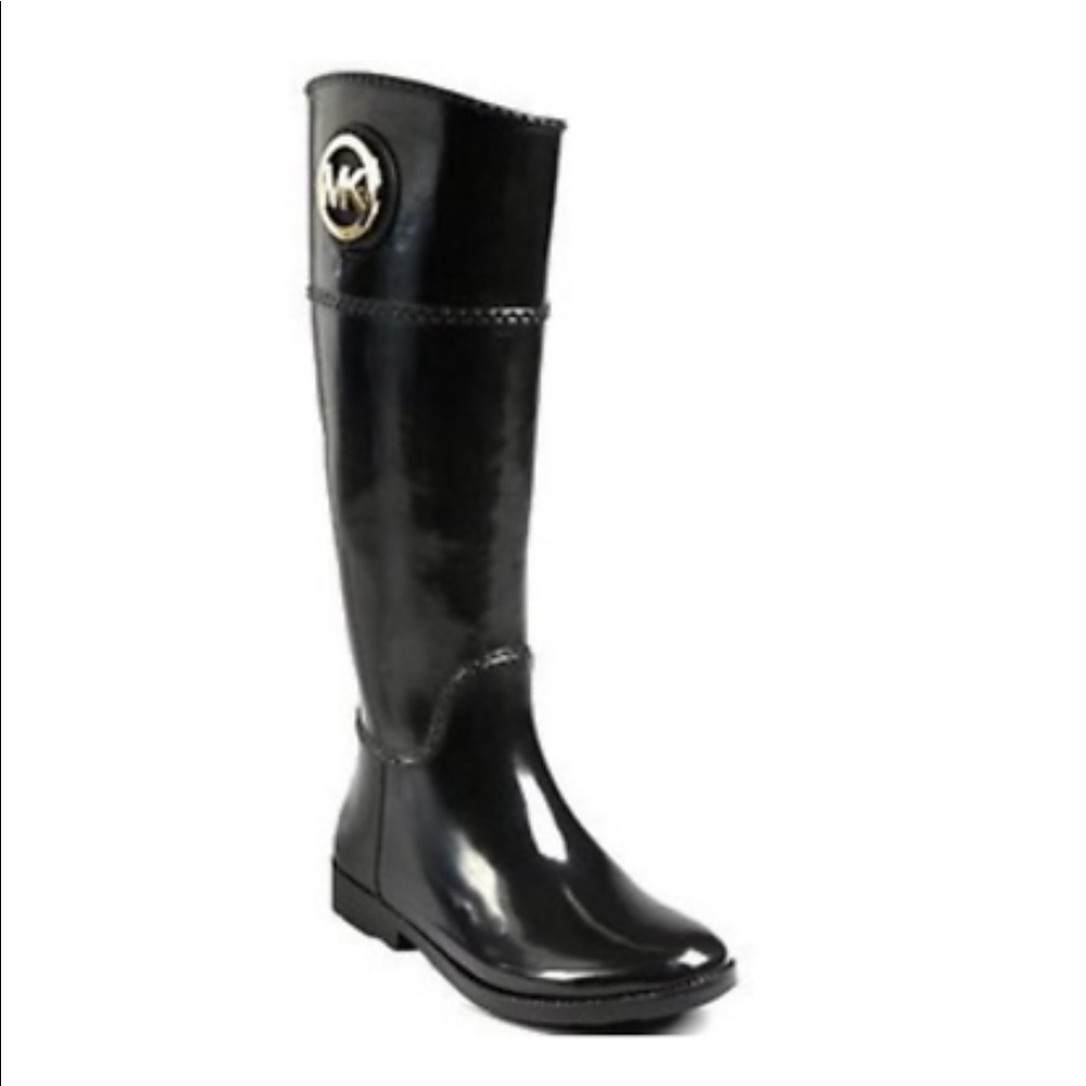 *MICHAEL KORS* black rain boots (tall) size 6
